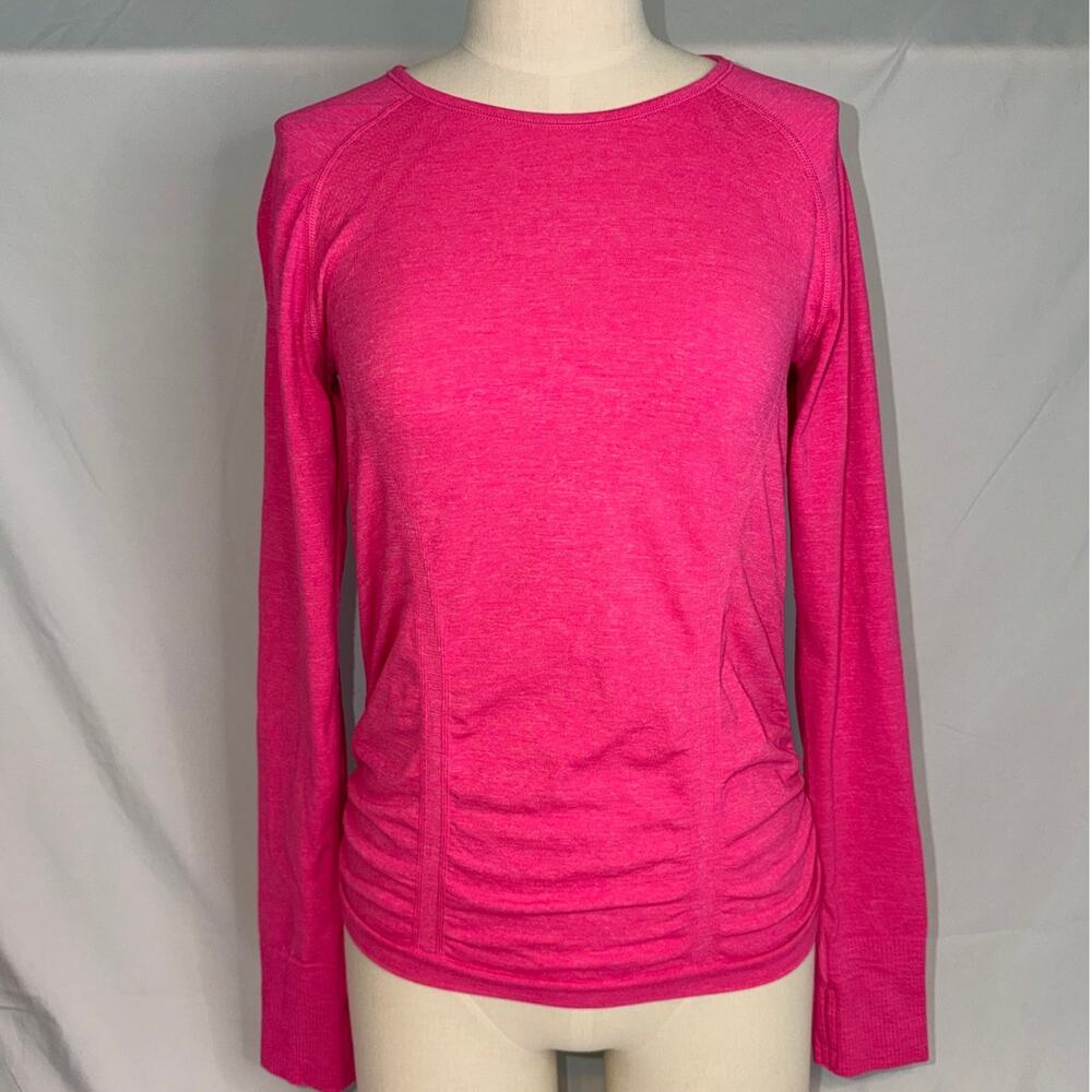Athleta Women's Fastest Track Ruched Long Sleeve Athletic Top Size LARGE